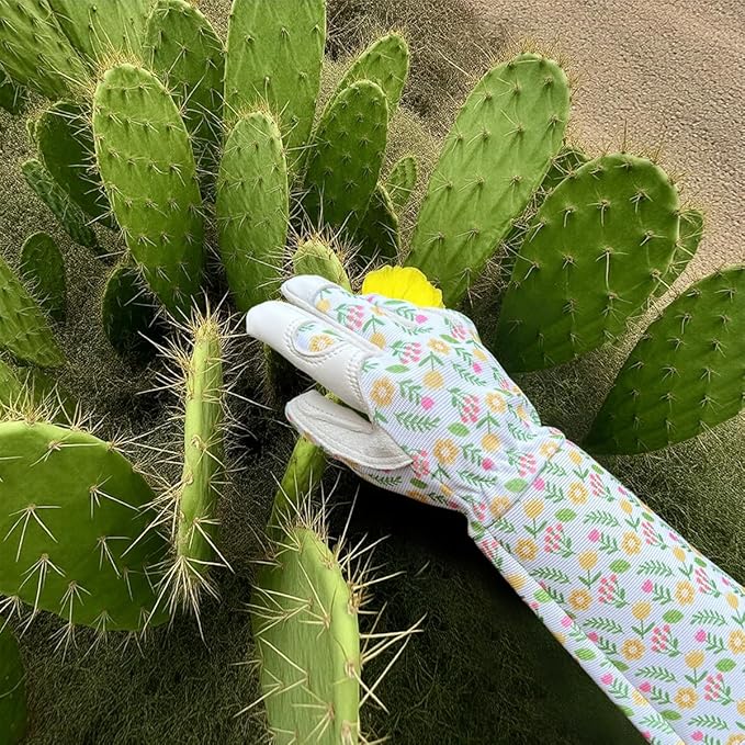 Gardening Gloves Thorn Proof, Breathable Garden Gloves for Women, Leather Work Gloves for Pruning, Planting