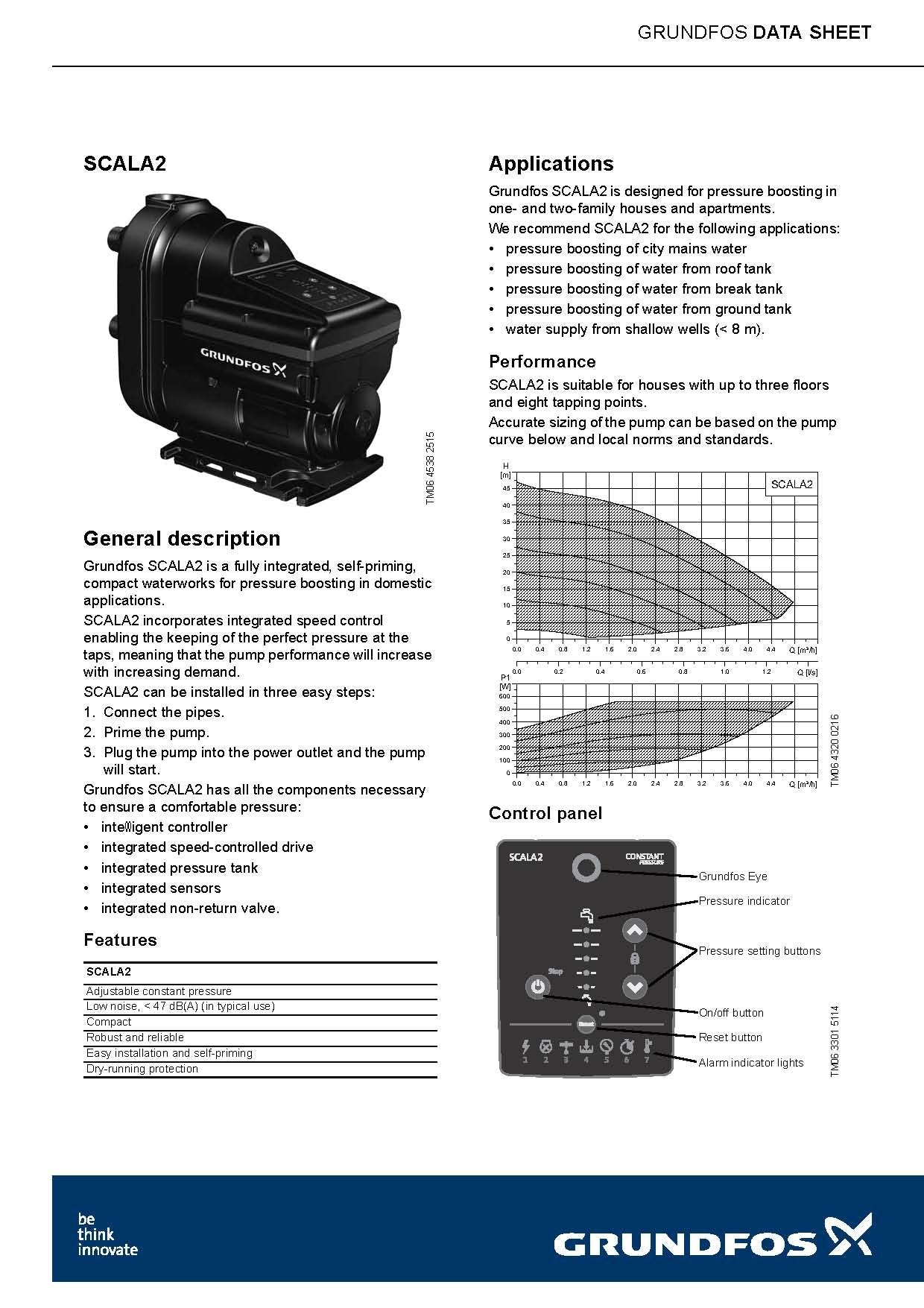 Grundfos 98562818 SCALA2 3-45 AVCBDF 1x115V 60Hz Pressure Boosting Pump