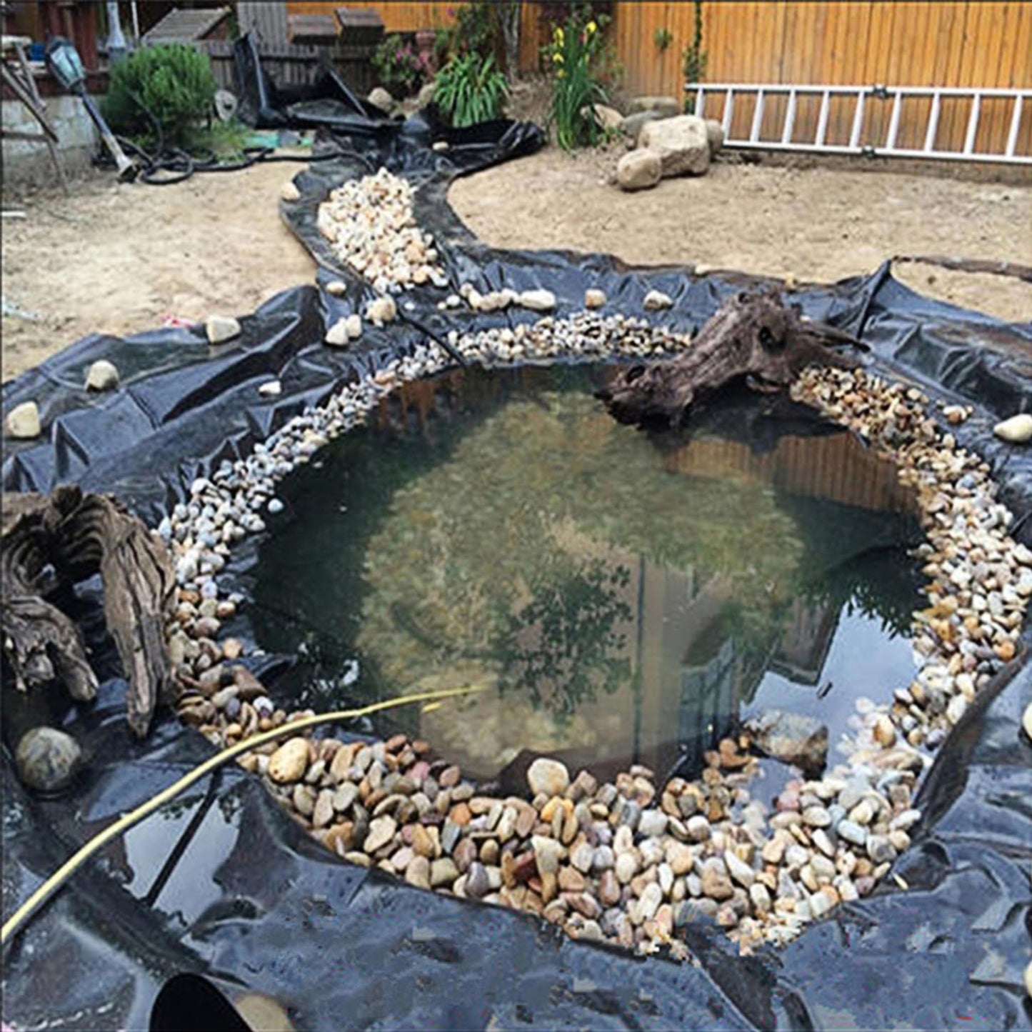 Adroiteet 10 x 15 FT Pond Liner, 20 Mil Fish Pond HDPE Liner, Pond Liners for Outdoor Ponds, Koi Ponds, Garden Fountain, Waterfall