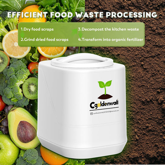 Electric Composter for Kitchen,4.2L Smart Compost Bin with 2 Carbon Filters,Quick Composting Machine Turn Food Waste to Fertilizer,Odorless/Auto-Cleaning/Outdoor&Indoor Countertop Food Waste Compost