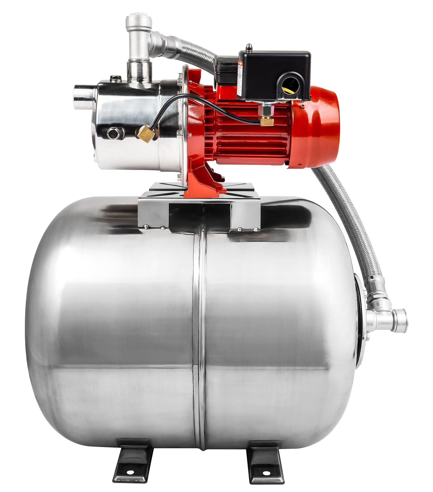 Red Lion RJS-75SS/RL15HS 115/230 Volt 3/4 HP, 12.8 GPM Stainless Steel Shallow Well Jet Pump and 15 Gallon Tank System, Stainless Steel, 602240