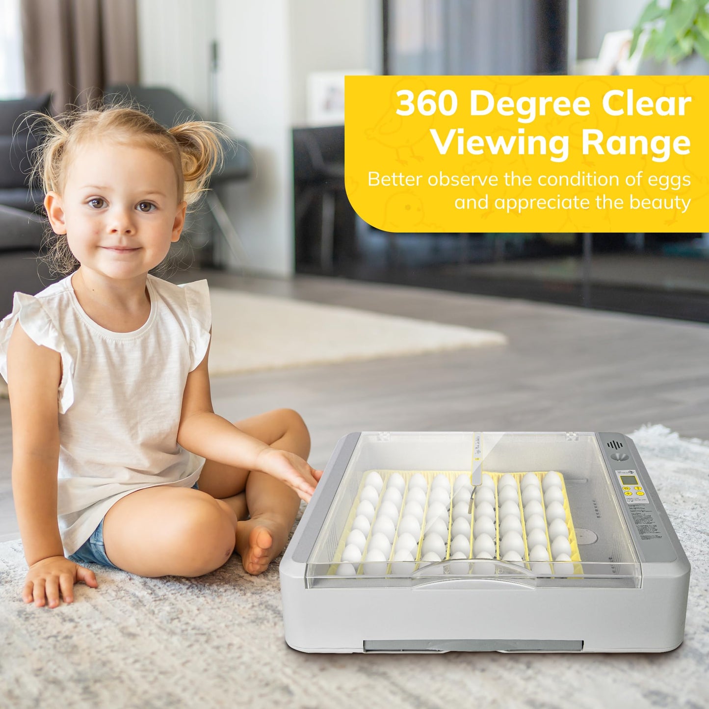 36-60 Egg Incubator with Automatic Egg Turning and Humidity Control, Chicken Egg Incubator with Digital Display, Adjustable Egg Incubators for Hatching Eggs Include Chicken Duck Quail Eggs