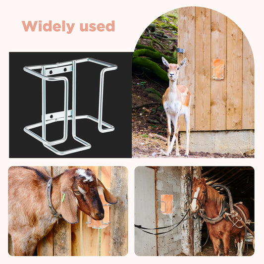 Teenyyou 4 Pack Salt Block Holder 4lb Deer Horse Salt and Mineral Block Holder for Wire Lick for Goat Mineral Deer Lick Cattle Sheep Goats