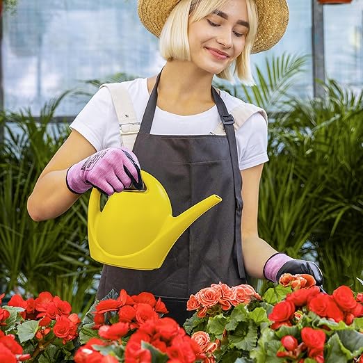 COOLJOB 10 Pairs Nitrile Dipped Rubber Coated Safety Work Gloves with Grip, Non-slip Bulk Gardening Roofing Gloves for Ladies Women, Oil-resistant Gear for Package Handler, Warehouse Worker, Large
