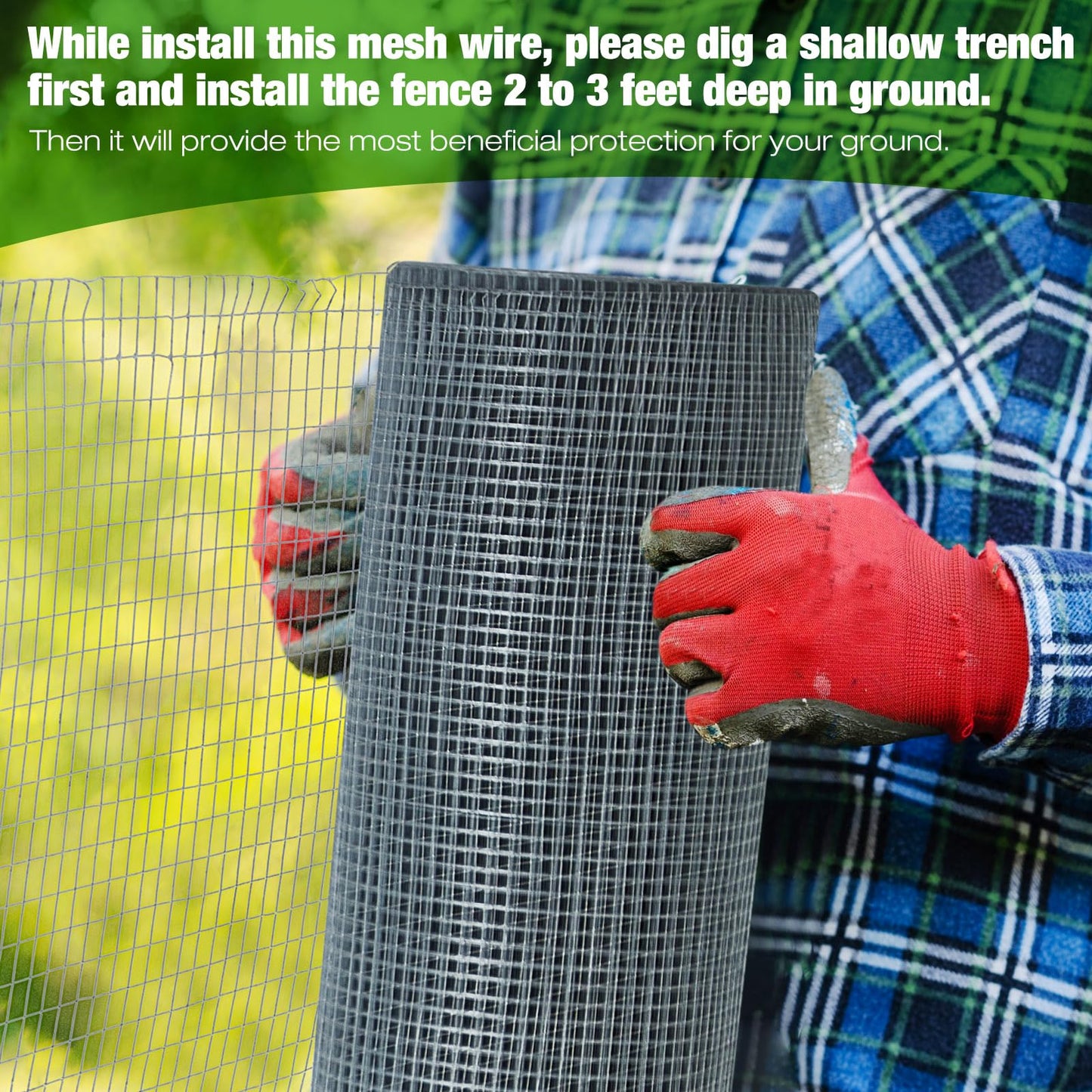 Tatuo 36in X 150ft Hardware Cloth 23 Gauge Hot Dip Galvanized After Welded Cage Mesh Rolls 1/2 Inch Metal Chicken Wire Mesh Roll Wire Fencing Poultry Netting for Raised Garden Rabbit Rodent Animals