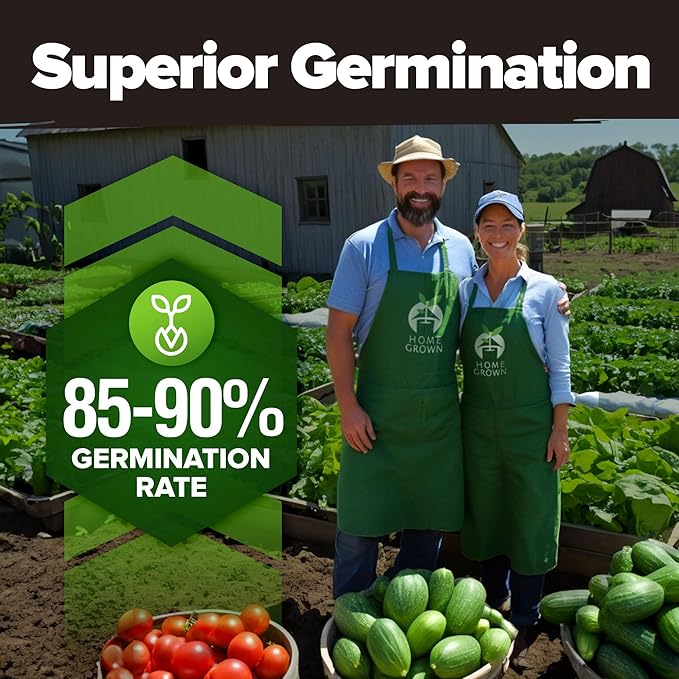 HOME GROWN 𝗨𝗦𝗔 𝗣𝗥𝗘𝗠𝗜𝗨𝗠 25 Heirloom Vegetable Seeds Kit - 14,200+ NON-GMO Seeds for Planting Vegetables, Survival Garden Seed Vault, Tomatoes Carrots Beans Kale Peppers, Indoor Outdoor Garden