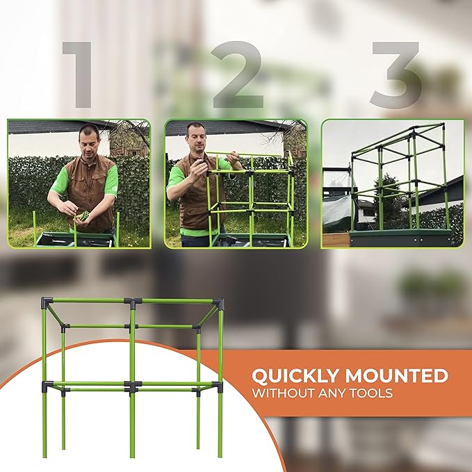 Bio Green Trellis for Raised Garden Bed with Watering System Heidelberg | 2.3 x 2 x 1ft | Ideal Growth for Climbing Plants | Ideal for Balcony/Garden