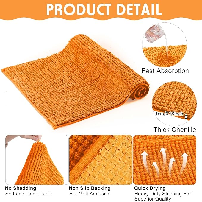 Amylove 4 Pcs Guinea Pig Cage Liner Guinea Pig Bedding Washable Fleece Pee Pads Reusable Small Animals Training Mat Small Animal Sleeping Bed for Bunny Hamster (Orange,16 x 24 Inch)