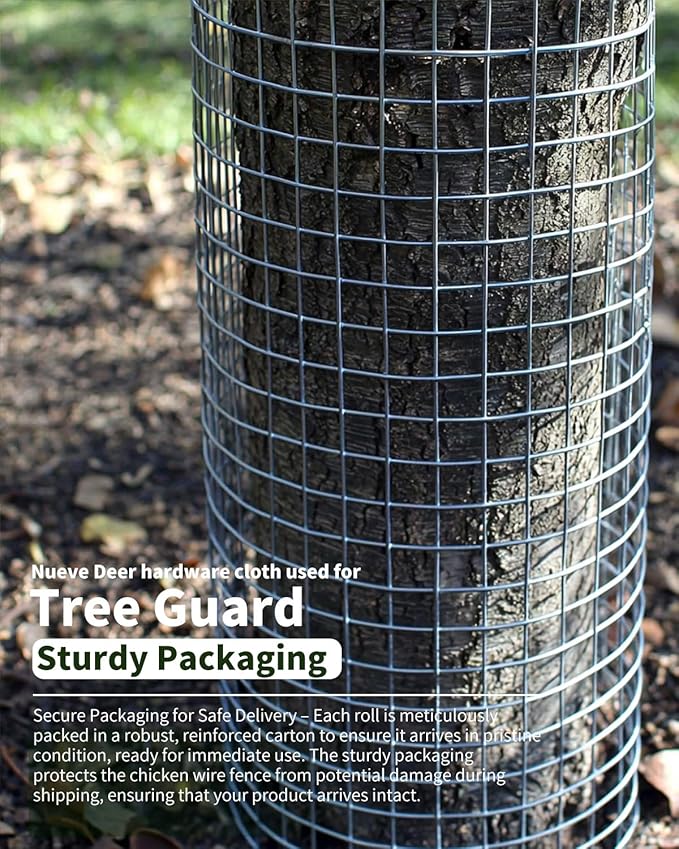 Hardware Cloth 72'' x 50' with 1/2 inch Mesh 19-Gauge, Hot Dip Galvanized After Welding, Welded Wire Mesh Roll Chicken Wire Fencing Cage Wire Rodent Wire Hardware Mesh