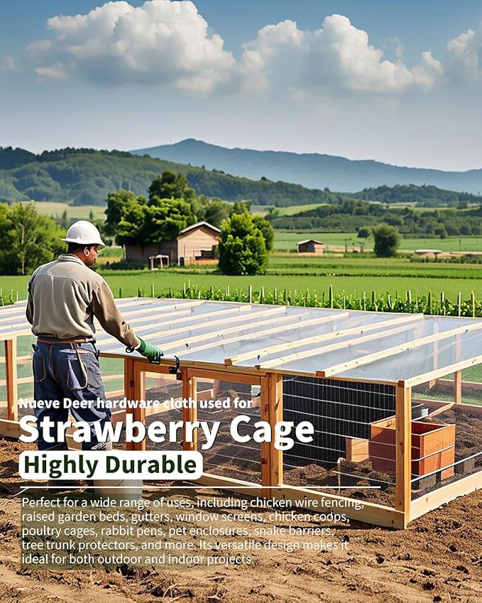 1/2 inch Hardware Cloth 24 inch x 50 Foot 19 Gauge - Hot Dipped Galvanized After Welding - Chicken Wire Mesh Roll Welded Wire Fencing Garden Fencing Gopher Guard