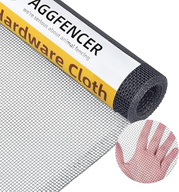 36in x 25ft Gray Hardware Cloth 1/8 inch 27Ga PVC Coated Wire Mesh Vinyl Coated Galvanized Wire Mesh Screen Roll, Welded Metal Chicken Wire Fencing, for Garden Plant Fencing Bee Screen