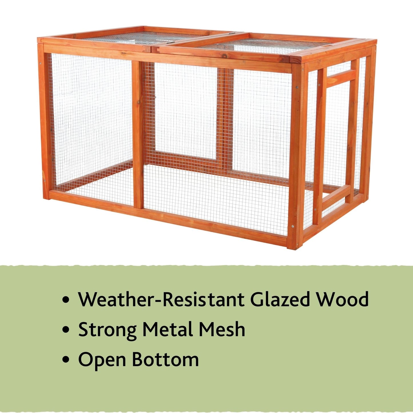 TRIXIE Natura Chicken Outdoor Run with Mesh-Covered Top, Extension for Natura Chicken Coops (55960, 55962, 55963, 55964), up to 2 Chickens (Standard Size) or 4 Bantams
