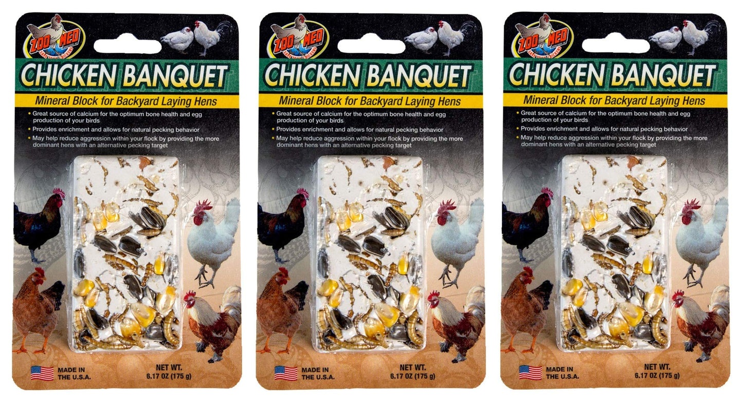 Zoo Med 3 Pack of Chicken Banquet Mineral Blocks, 6.17 Ounces Each, for Backyard Laying Hens3