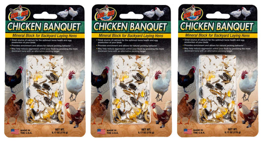 Zoo Med 3 Pack of Chicken Banquet Mineral Blocks, 6.17 Ounces Each, for Backyard Laying Hens3