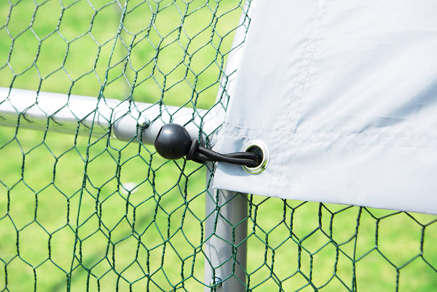 Ajikgn 9.2'W x 12.5'L x 6.5'H Metal Chicken coop Upgrade Three Support Steel Wire impregnated Plastic net cage, Oxford Cloth Silver Plated Waterproof UV Protection