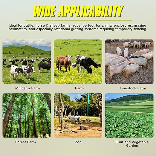 AC/DC 2-in-1 Power Supply, Electric Fence Energizer for 10 Mile Preventing Wild Animal Intrusion, 40 Acre Coverage, 12V Input, 12KV 2 Joule Output, Deter Predators, Contain Cattle, Cow and Livestock