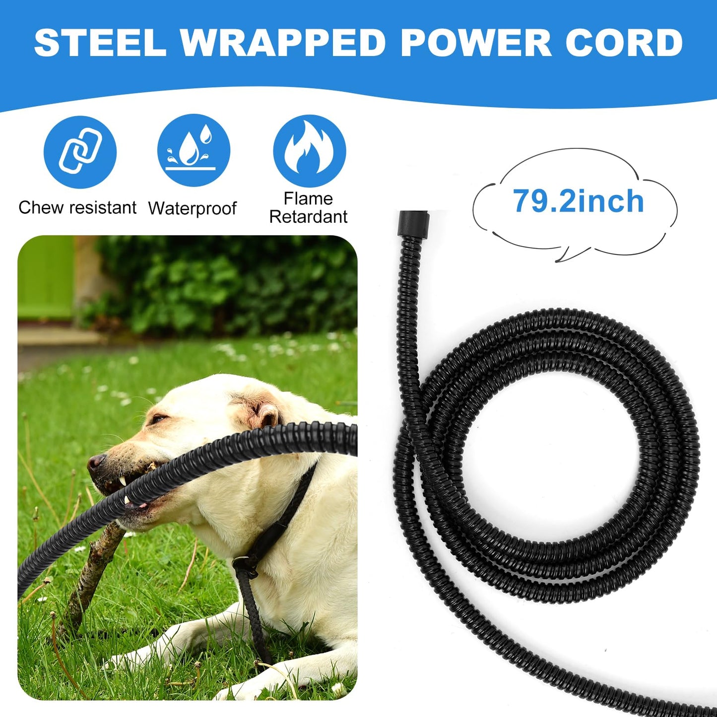 3.2L Heated Water Bowl for Pets, Outside Heated Dog Bowl, Large Heated Dog Water Bowl Outdoor, Thermostatic Control Heated Cat Bowl, Anti-Freeze Heated Pet Water Bowl for Chicken,Duck,Goose,Rabbit