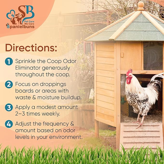 Chicken Coop Refresher - 20 Pounds: All-Natural Odor Eliminator, Moisture Absorber, and Ammonia Neutralizer - Deodorizer,Chicken Coop Accessories for Chickens Run- Remove Smell of Chicken Coops
