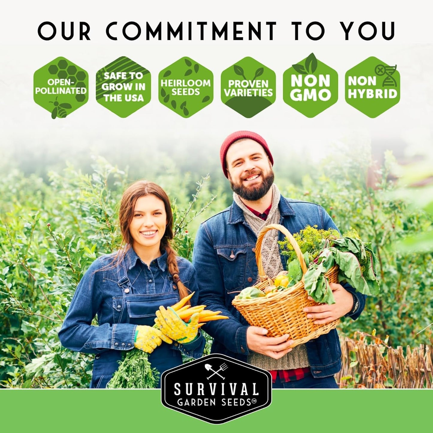 Survival Seed Vault – 100 Heirloom Vegetable Seeds for Planting | Non-GMO Farmer Collection for Indoor & Outdoor Gardening, Victory Garden, Long-Term Storage