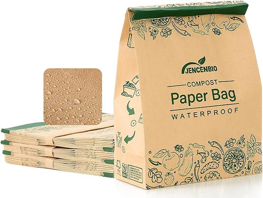 Compostable Paper Bag Leakproof Kitchen Food Waste Bag 30 Bags Waterproof Bin Liner with BPI Certified
