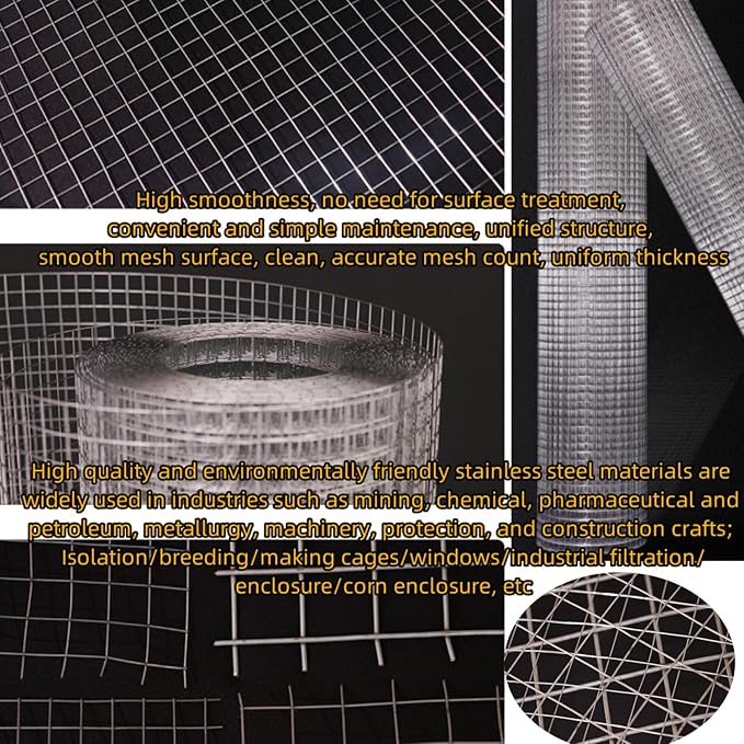 1/4 Inch Hardware Cloth Metal Wire Mesh Fence Roll, 19 Gauge 11.8in x 19.7ft (30x600CM) Hot Dipped Galvanized Chicken Coop Welded Mesh Fence for Poultry Netting Garden Protection
