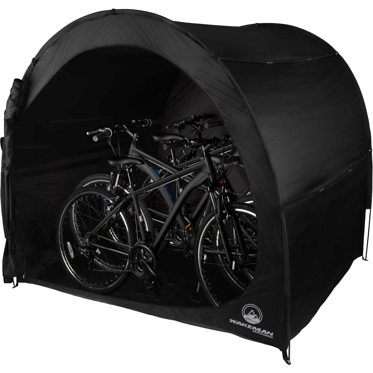 Bike Storage Shed - 6.5x5.3x5.3 Bike Cover Holds up to 4 Bicycles - Water and UV-Resistant Pop Up Tent with Carry Bag by Wakeman Outdoors (Black)