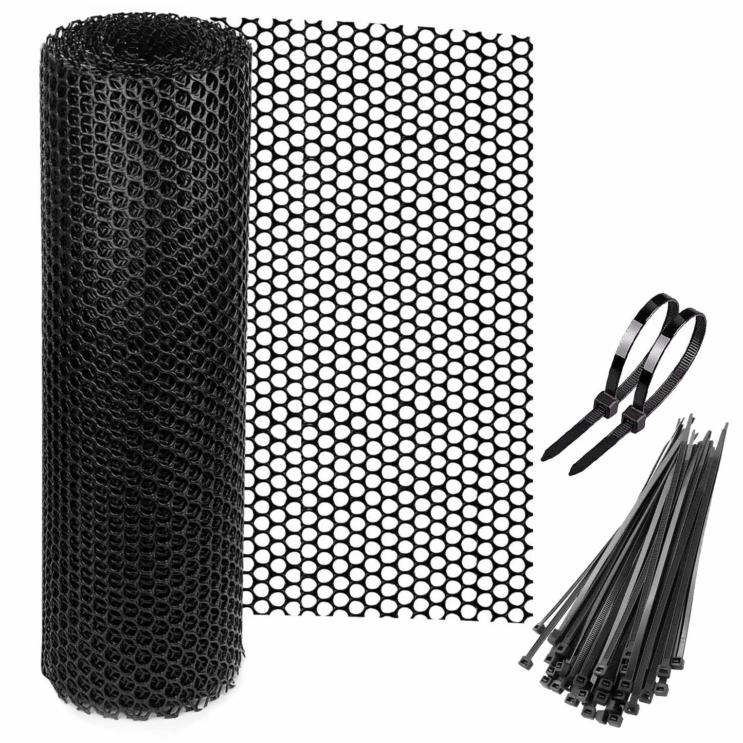 15.7 in x 19.7 FT Plastic Chicken Wire Fencing,Comes with 30 Twist Ties, Black Chicken Wire mesh,Poultry Netting,Poultry Fence,Chicken Wire for Crafts,Plastic Garden Fencing,Floral Chicken Wire