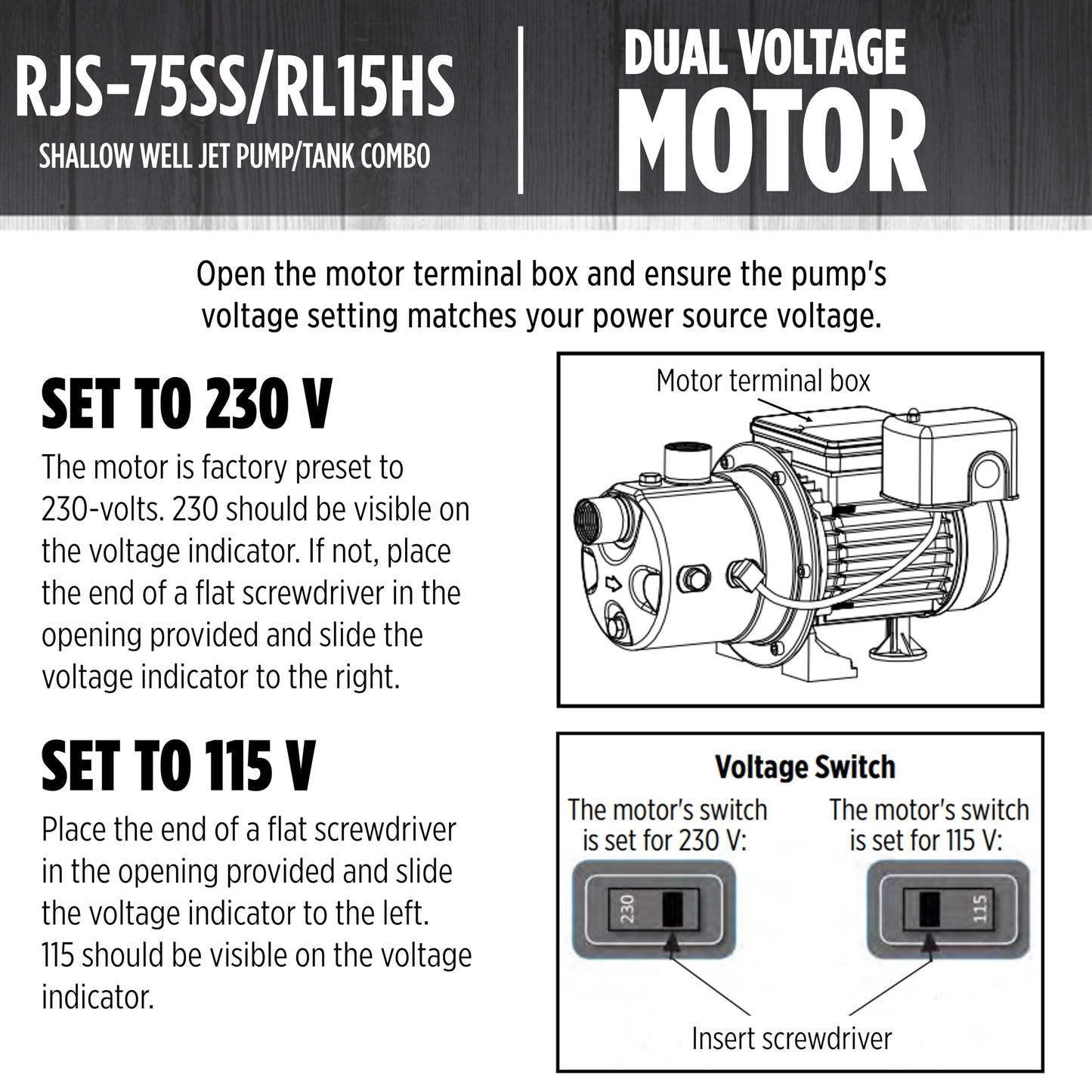 Red Lion RJS-75SS/RL15HS 115/230 Volt 3/4 HP, 12.8 GPM Stainless Steel Shallow Well Jet Pump and 15 Gallon Tank System, Stainless Steel, 602240