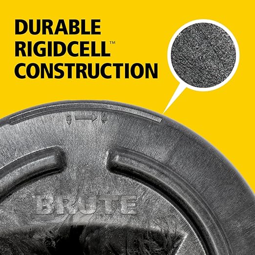 Rubbermaid Commercial Products BRUTE 6-Gallon Feed Storage Container with Rodent-Proof EDGELOCK Lid, RigidCell Construction, Stackable & Nestable, Made in USA