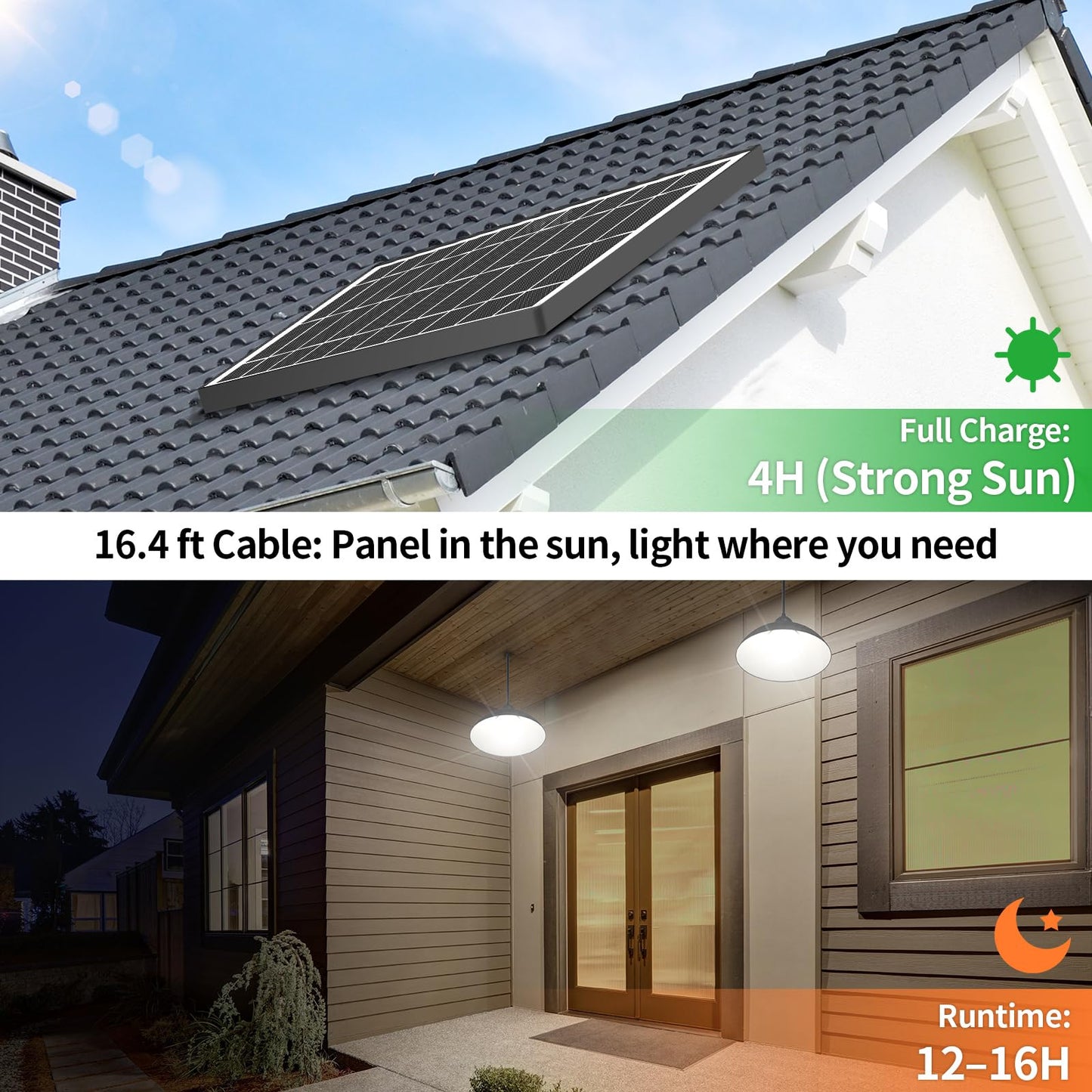 Lightonight Solar Pendant Lights Upgraded Double Bulb Lights IP65 Weatherproof Dusk to Dawn Solar Shed Lamp with Remote Controller for Outdoor Gazebo Barn Chicken Coop Bullpen Pig Pen Stables Tents