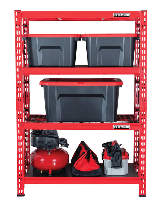 CRAFTSMAN 2-Shelf 3-Foot Tall Stackable Tool Chest Depth Storage Rack, 2-Pack, Red