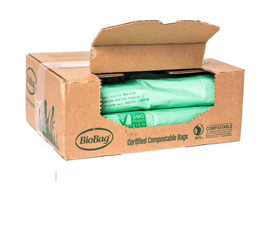 BioBag (USA) The Original Compostable Bag, 8 Gallon, 500 Count, 100% Certified Compostable Trash Bag Liners for Food Waste, Extra Strong and Durable