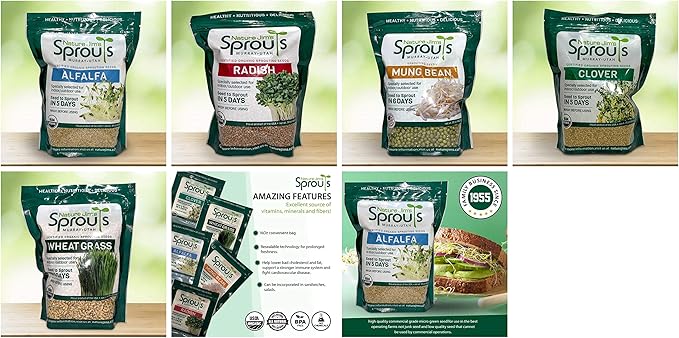 Nature Jims Radish Sprout Seeds – 16 Ounce Organic Sprouting Seeds – Non-GMO Premium Radish – Resealable Bag for Longer Freshness Rich in Vitamins, Minerals, Fiber