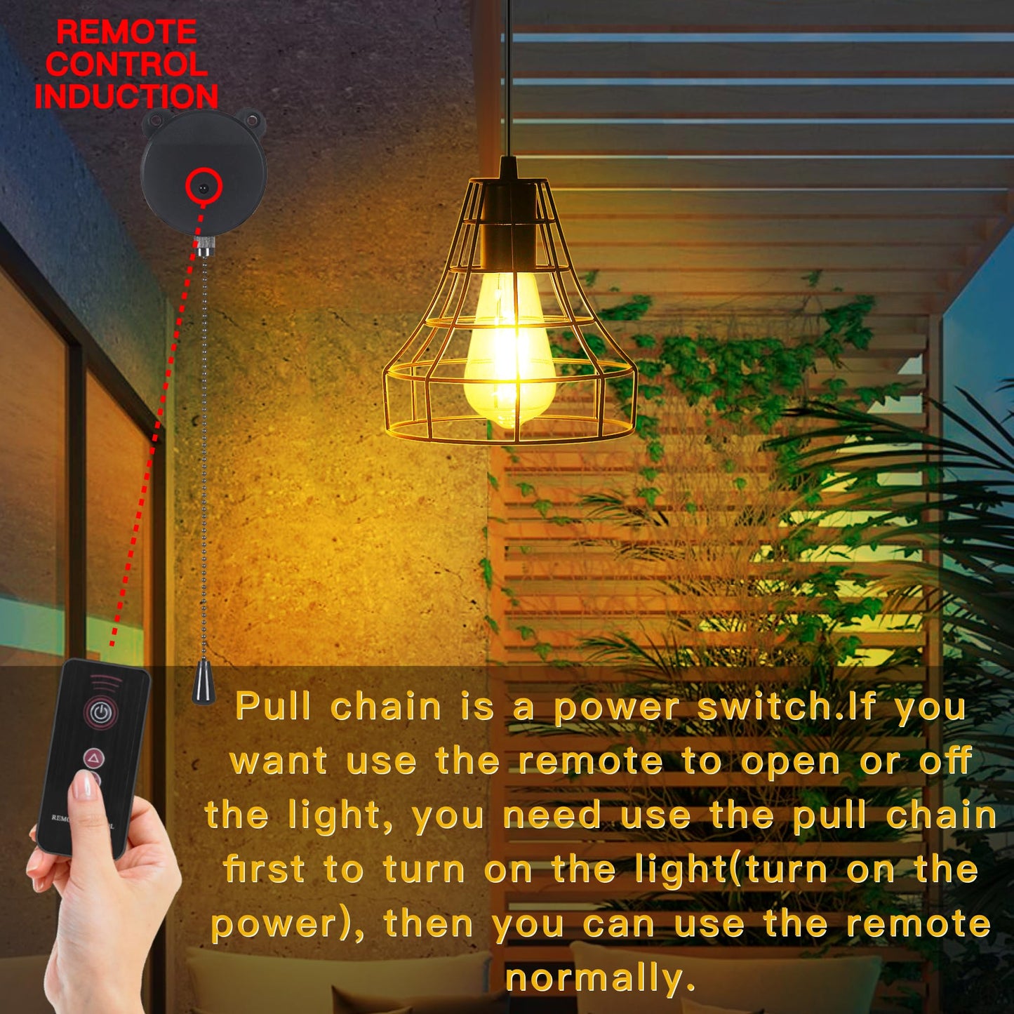 GOSUNWEY Solar Pendant Lights Outdoor Indoor with Remote, Chicken Coop Lights Solar Powered Shed Light with ON Off Switch,Solar Indoor Lights for House Garage Greenhouse Patio Barn Storage