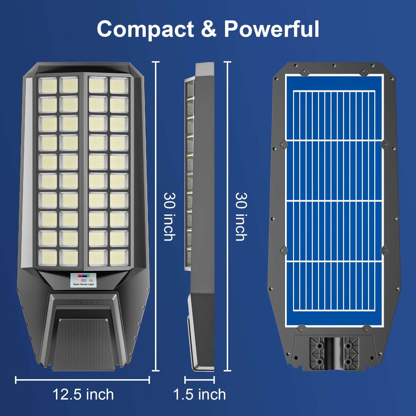 XCQMHF Solar Street Lights Outdoor Waterproof Dusk to Dawn, 8000W Commercial Solar Power Parking Lot Lights Motion Sensor, Outside Large Security Flood Light LED for Yard Patio Garden