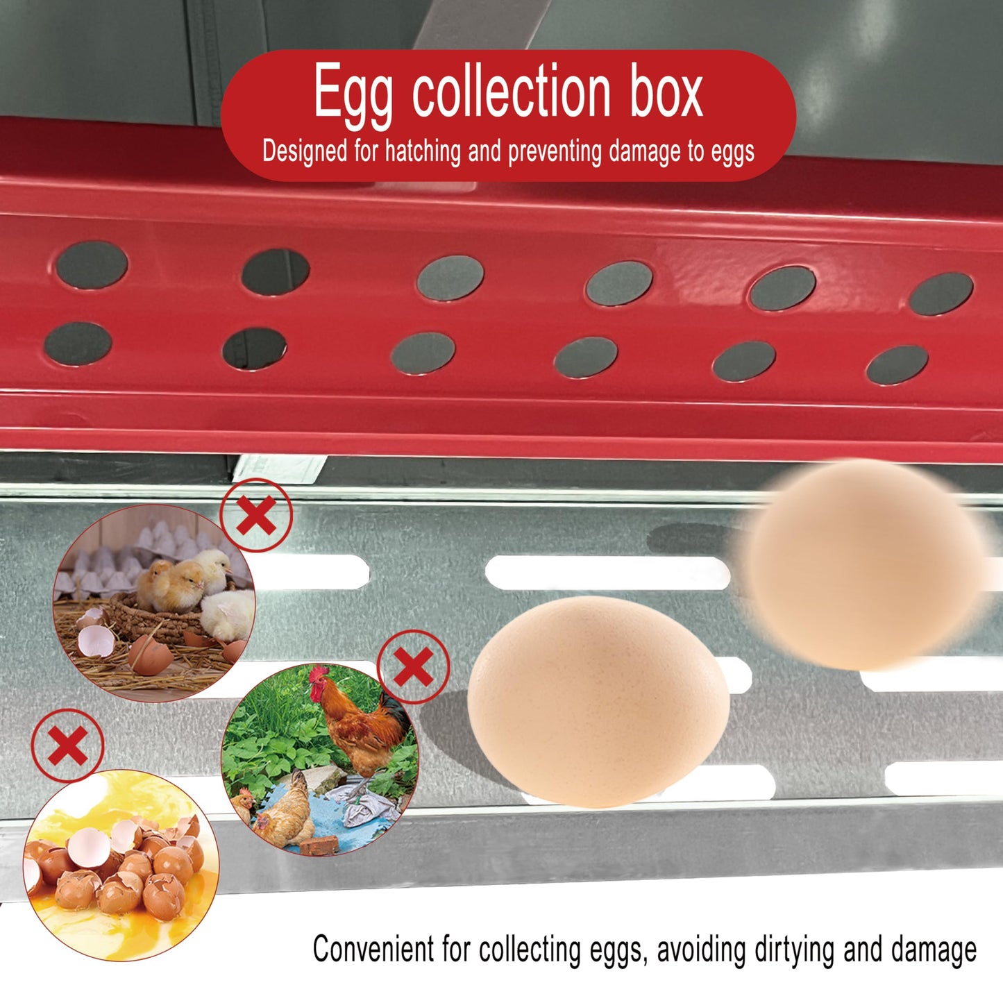 XINYI Chicken Nesting Boxes for Laying Eggs,Metal Coop for 4 Chickens,Roll Away Nesting Boxes,Easy Egg Collection,Brooder Box for Rabbit,Squirrel,Parakeet,Owl,Cockatiel,Robin