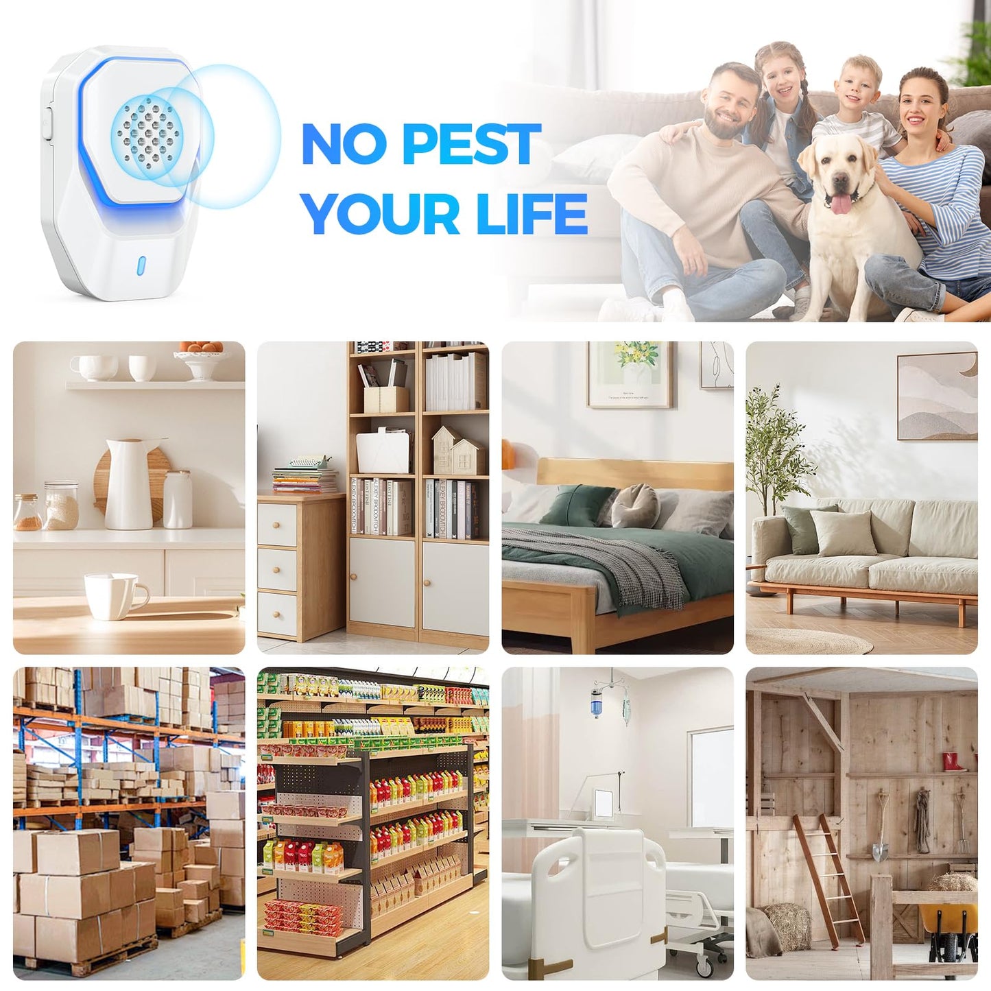 Upgraded 6 Packs Ultrasonic Pest Control Repeller, Electronic Spider Repellent Indoor for Insect Roaches Rodent Ant Bug Mosquito Rat Mouse Repellent Plug in for House Home Kitchen Garage