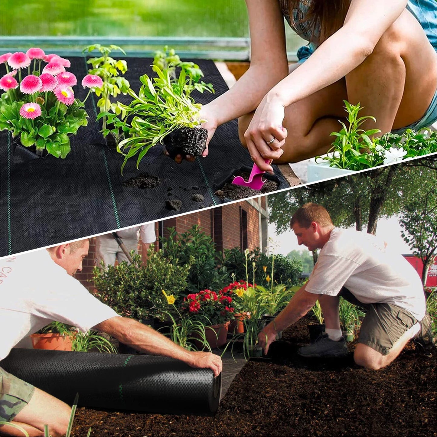 5ftx500ft Garden Weed Barrier Landscape Fabric (including Scissors & Gloves), Large Weed Block Gardening Mat, Heavy Duty Ground Cover Weeds, Superior Weed Landscape Control For Vegetable Projects.