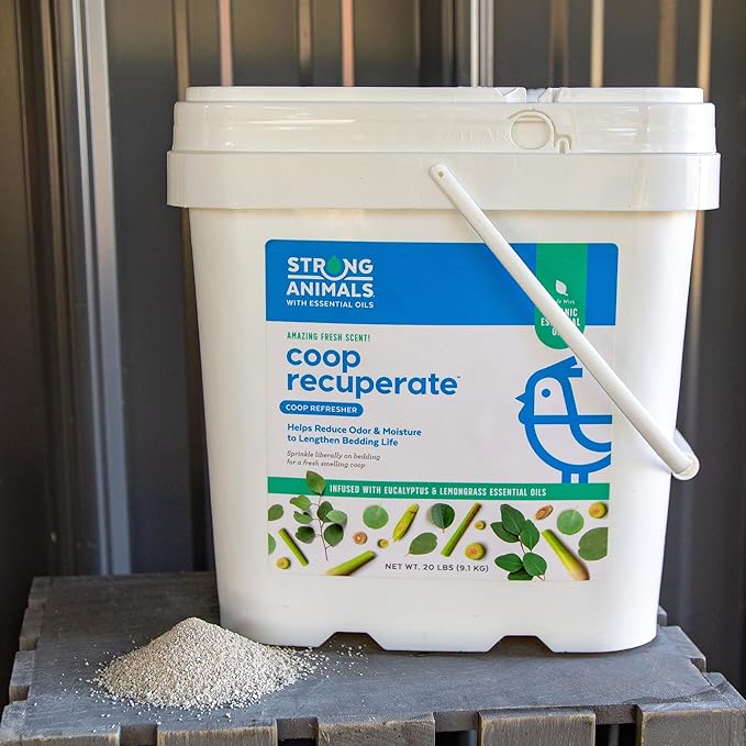 Coop Recuperate - Chicken Coop Refresher Containing Organic Eucalyptus & Lemongrass Essential Oils (20 lb. Pail)