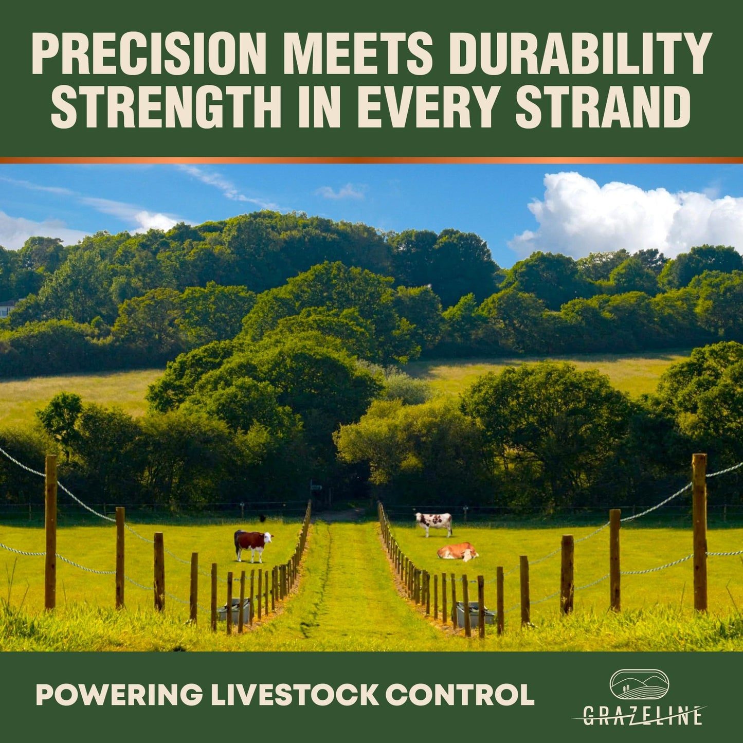 Electric Fence Polywire 1640 Feet - 9 Strands Poly Wire Tinned Copper and Stainless Steel for Superior Shock - Portable Hot Wire Electric Fencing - UV, Rust and Corrosion Resistant