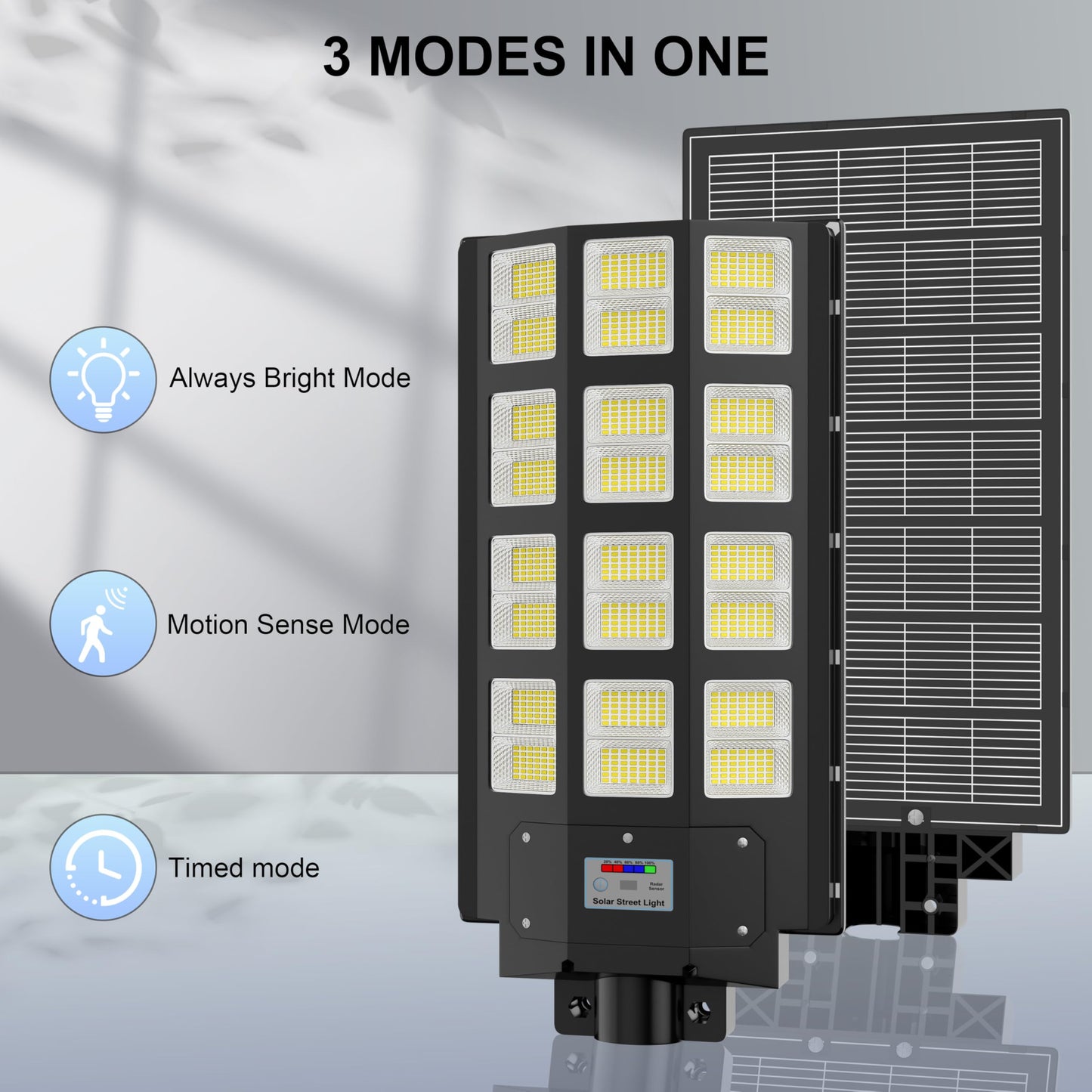 loyoele 8000W 4-Pack Solar Street Light,Solar Street Lights Outdoor Waterproof, 240000LM 7000K Solar Powered Street Light,Dusk to Dawn,with Motion Sensor,LED Wide Angle Lamp