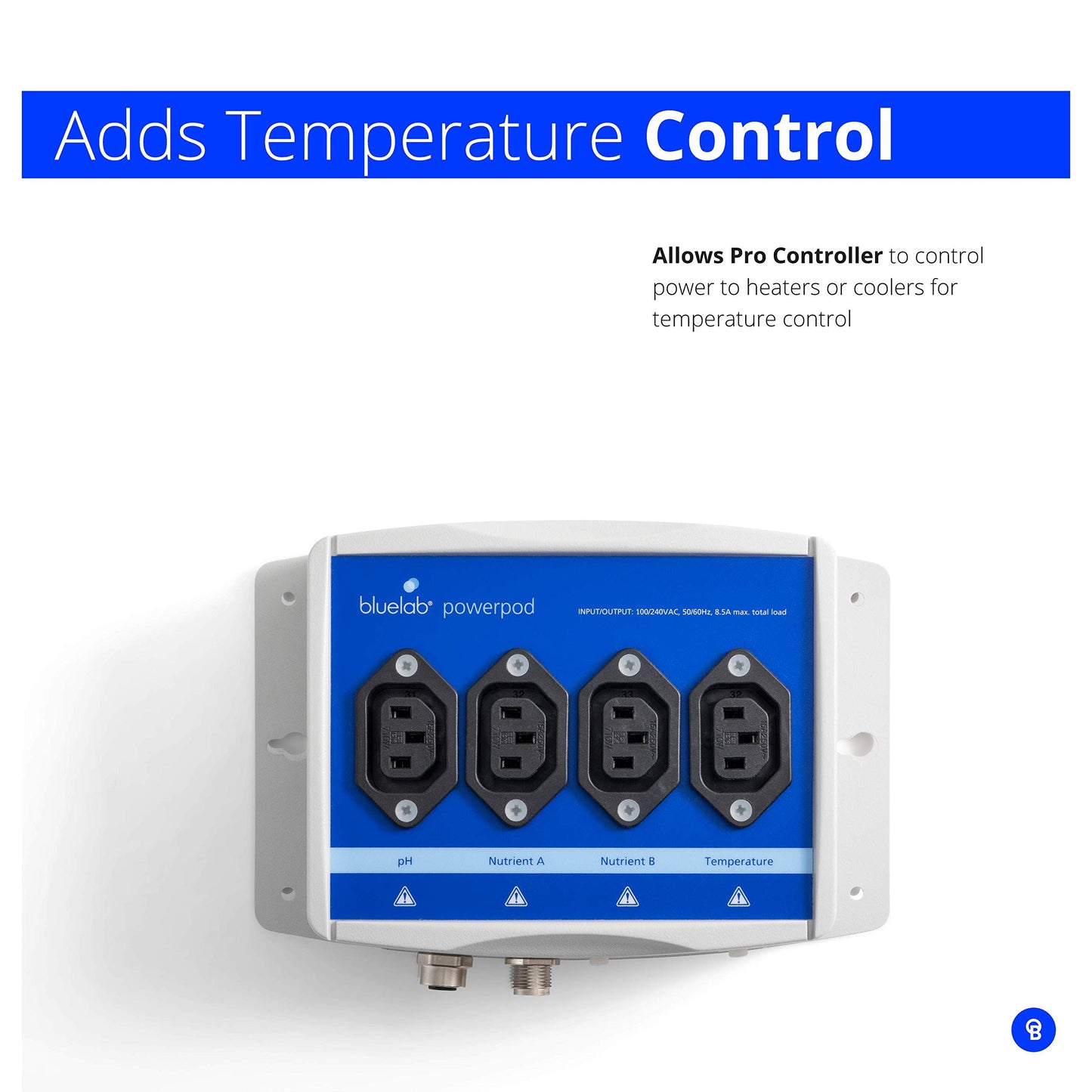 Bluelab POWERPODNA PowerPod for Bluelab Pro Controller (PowerPod Only), Enable Temperature Control for Optimal Nutrient Absorption, Used for Hydroponic System and Indoor Plant Grow