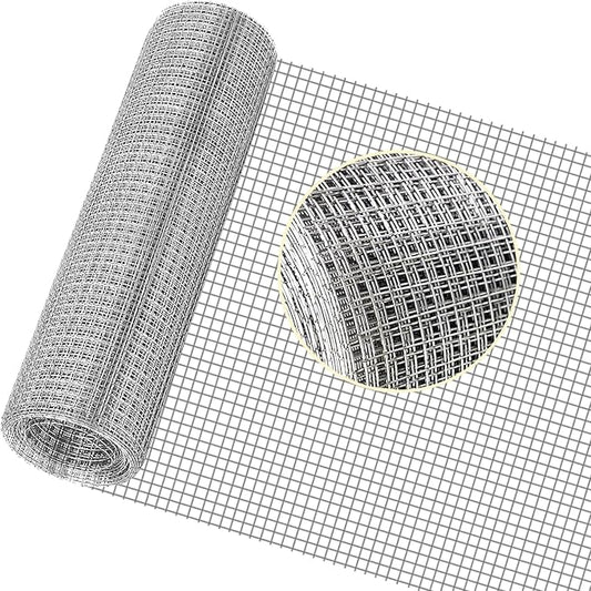 Hardware Cloth 1/4 inch 16" x 33 ft, Galvanized 23 Guage Wire Hardware Mesh, Welded Chicken Wire Fence Fencing Roll for Chicken Coop Wire, Rabbit Cage Wire, Poultry and Animal Cage Netting Screen
