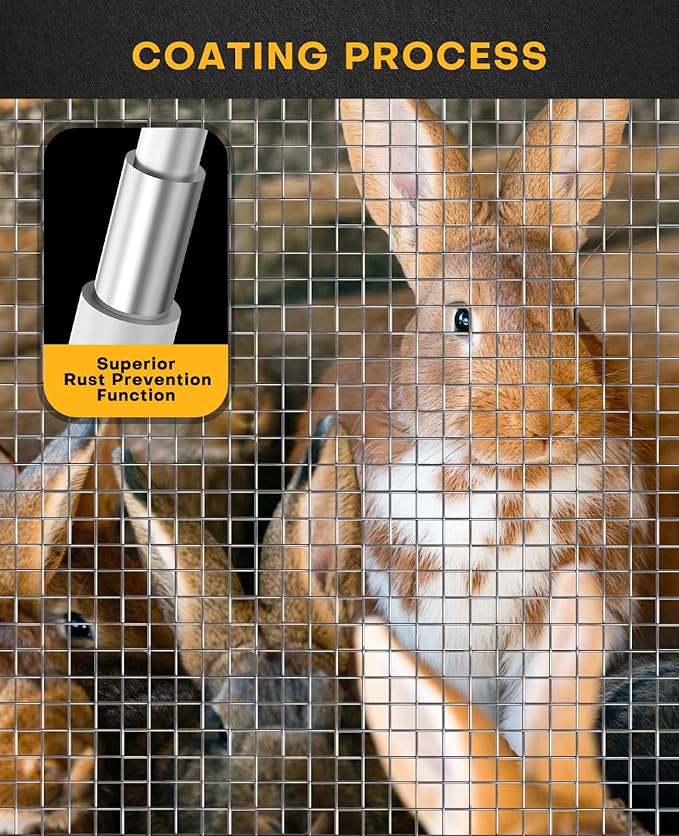 19 Gauge Hardware Cloth, 1/2 inch 48inch×100ft Chicken Wire Fence, Hot-dip Galvanized Welded Cage Wire Mesh Roll Supports Poultry Netting Cage Fence…