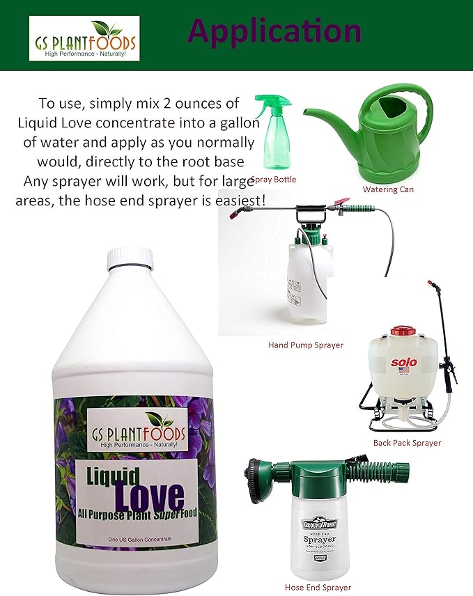 Liquid Love - All Purpose Liquid Fertilizer by GS Plant Foods (32 oz) - Natural Fertilizer for Vegetables, Herb Gardens, House Plants, Fruit Trees, Lawns & Shrubs