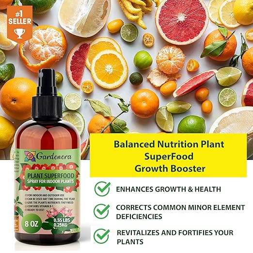 𝐁𝐄𝐒𝐓𝐒𝐄𝐋𝐋𝐄𝐑 Plant Superfood for Citrus Tree with B1 Vitamin, Glucose and Essential Minerals - Organic Plant Food Fertilizer for Indoor & Outdoor Citrus Trees - 8oz