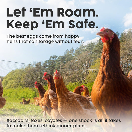 Happy Henhouse Electric Poultry Netting – Premium, Portable & Weatherproof 48" x 164' Net with Stakes, Easy-Setup Predator Fence for Chickens, Farms & Gardens - Sleep Sound Knowing Your Coop is Safe