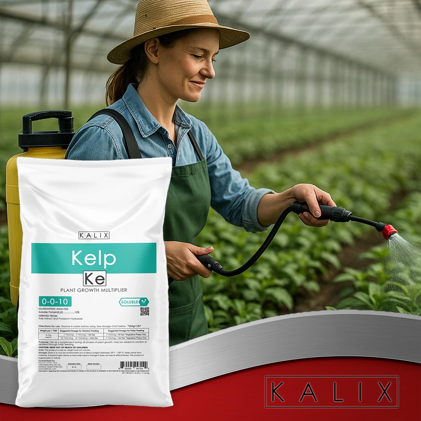 KALIX Kelp Fertilizer | Organic Seaweed Plant Food & Growth Booster | Water-Soluble Nutrients for Vegetables, Flowers, Herbs, and Lawns | Ideal for Soil & Hydroponics – 25lb