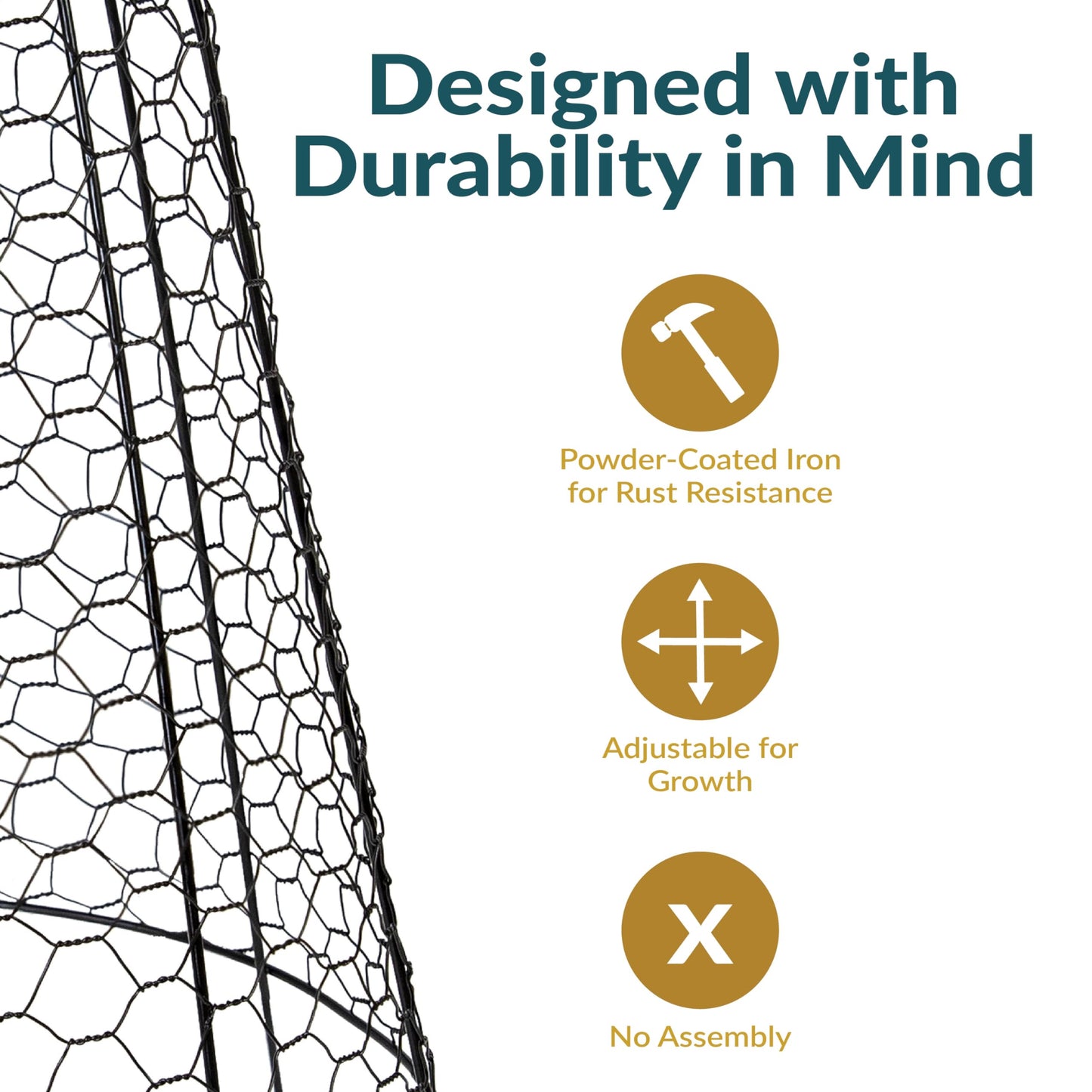 Sunnydaze 79” Brown Stackable Oval Raised Garden Bed and 6-Pack Chicken Wire Plant Protector Cage with Removable Cover