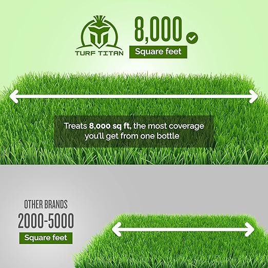 Turf Titan Lawn Kelper Hose End – Liquid Fertilizer with Seaweed Kelp Extract for Lush, Greener Grass – Non-Toxic Seaweed Fertilizer for Lawn & Plants – Covers Up to 8000 Sq Ft